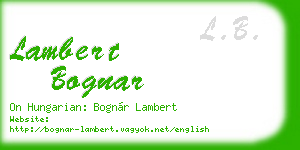 lambert bognar business card