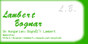 lambert bognar business card